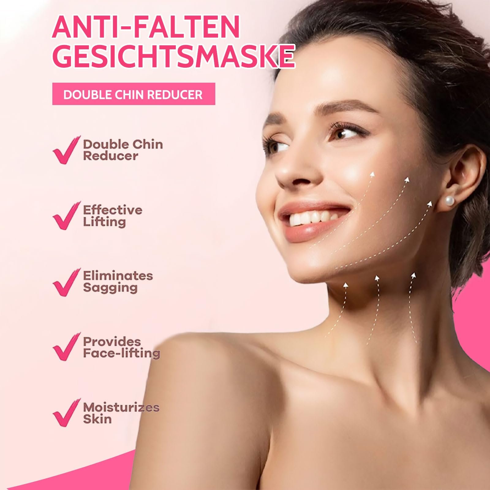 Маска для лица Shefave V Line, средство для удаления двойного подбородка, 3 шт. гидрогелевая коллагеновая маска с алоэ, V-образная маска для подтяжки лица с коллагеном для двойного подбородка, средство для подтяжки, маски для шеи с ушным крючком для красоты, фото №6