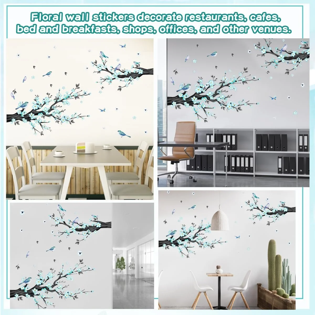 Наклейка на стіну Рослини та квіти Гілки з цвітом Самоклейна ПВХ, фото №7