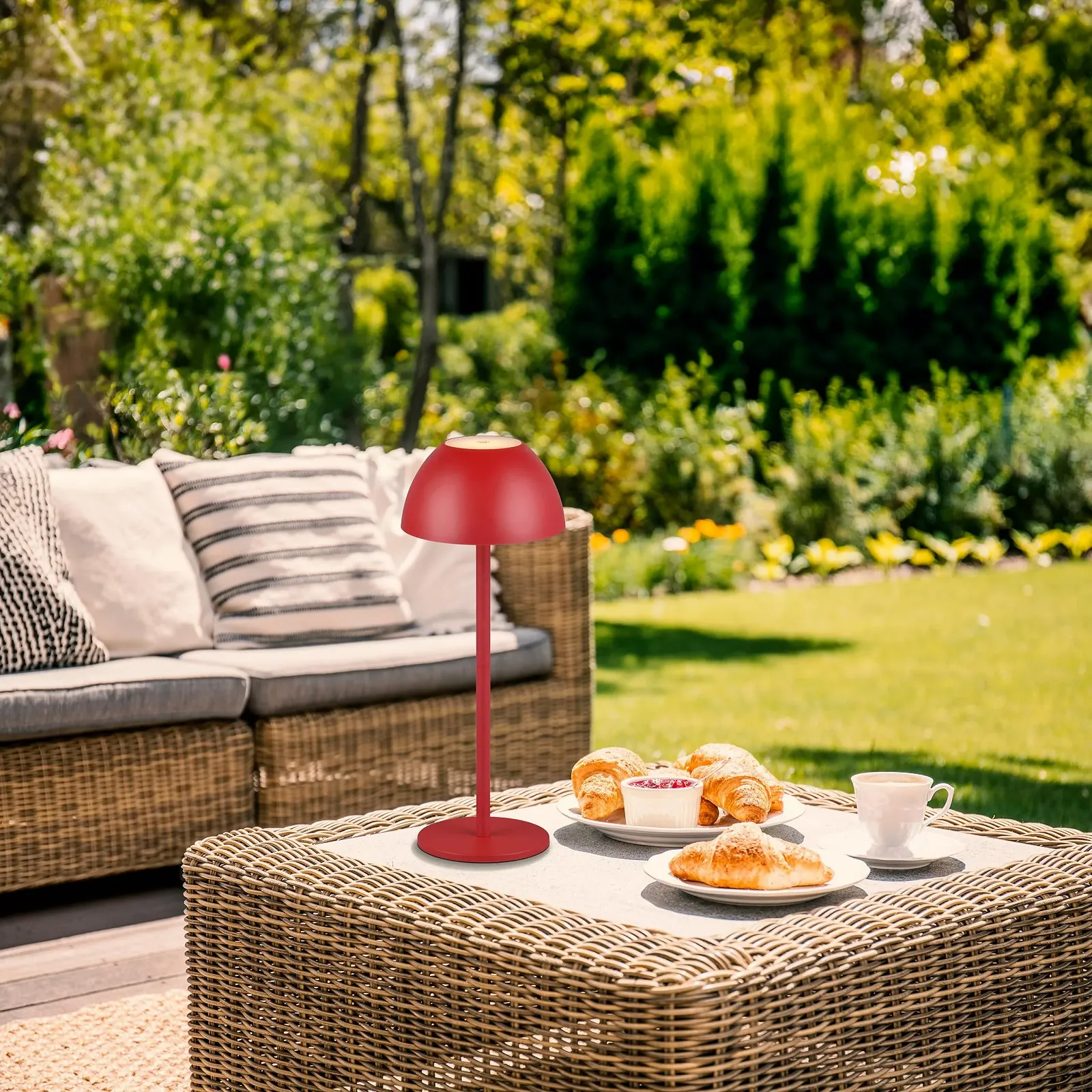 Настільна лампа Reality Leuchten Ricardo R54106110 LED вулична акумуляторна пластикова 1.7 Ват 4-рівневий сенсор Червона, фото №3