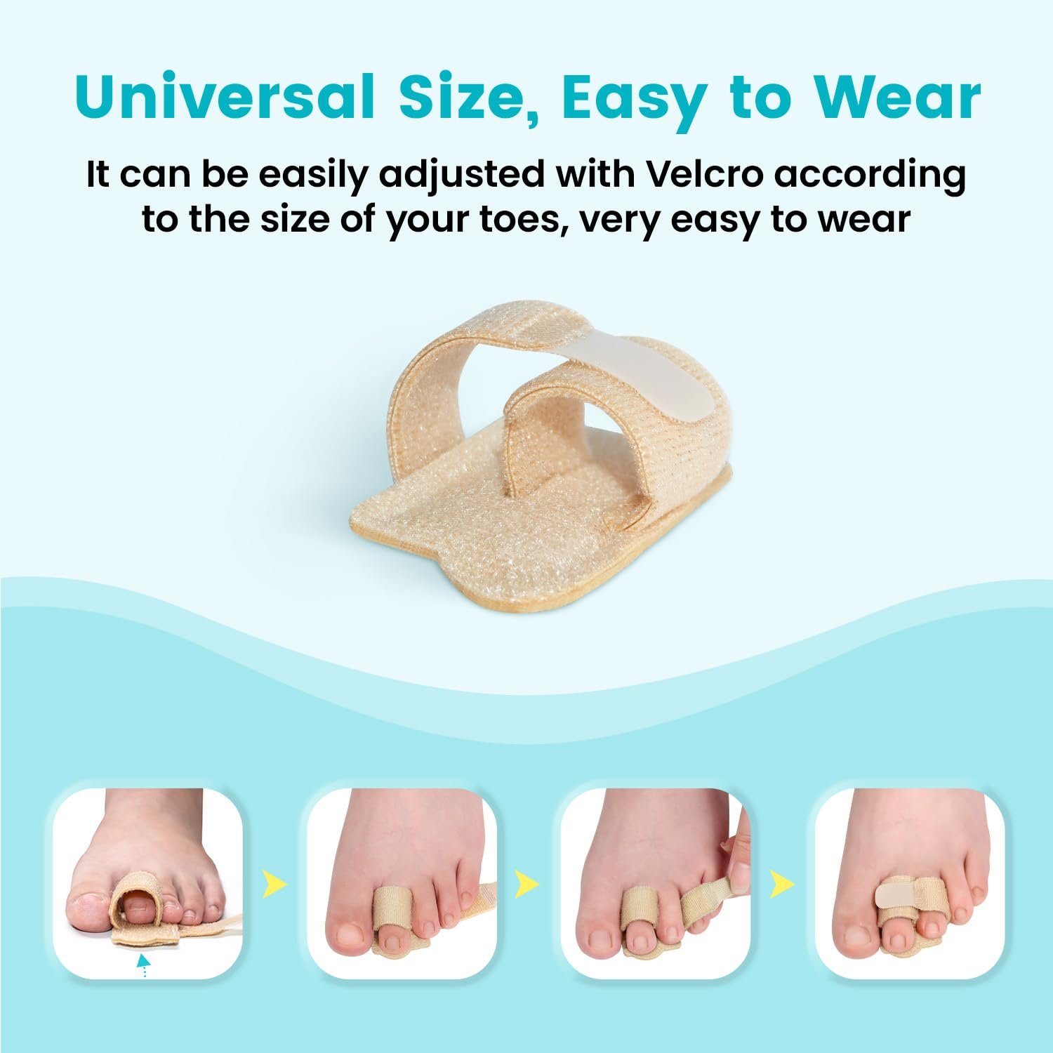 Шина для выпрямления молотковидных пальцев ног Pozpo Tech с металлической пластиной (бежевый) 2 шт., фото №5