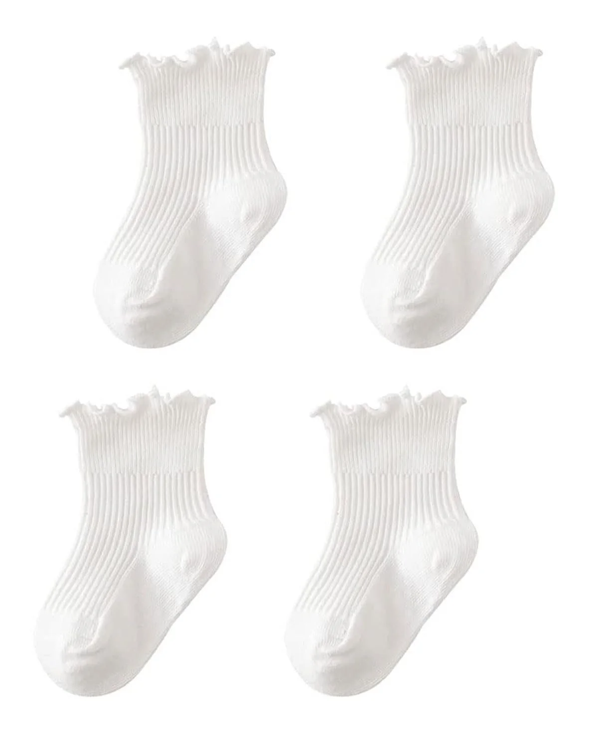 Носки с оборками Женские, 4 пары, белые, фото №1 Носки с оборками Женские, 4 пары, белые, фото №1