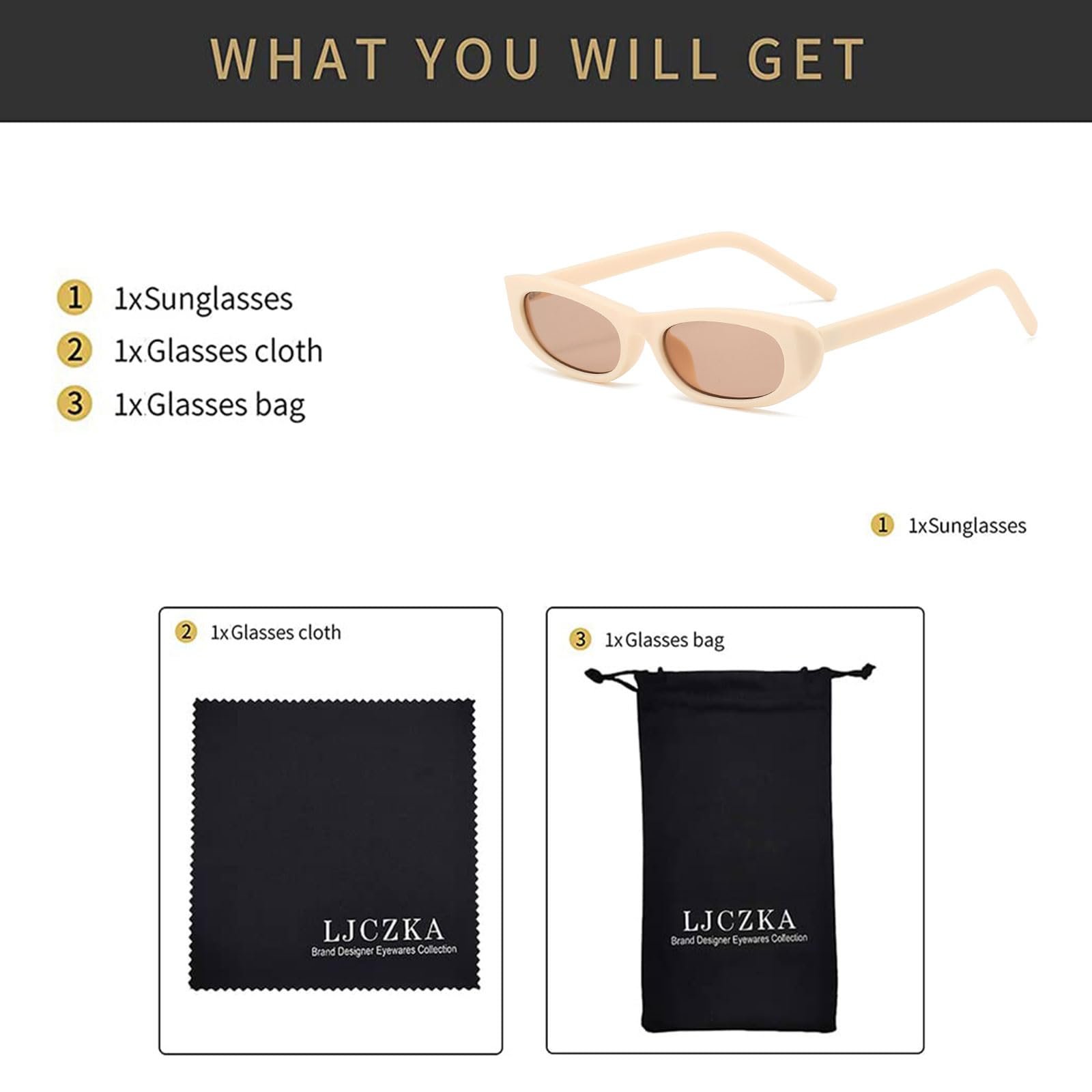 Сонцезахисні окуляри Овальні LJCZKA Ретро Маленькі Чоловічі Жіночі 90-х Вінтажні, фото №5