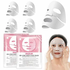 Маска Коллагеновая Для Лица 5 шт Маска Коллагеновая Глубокого Увлажнения Органическая Коллагеновая Маска Корейская Коллагеновая Маска - Фото 1