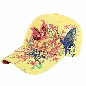 Бейсболка детская с вышивкой бабочки для девочек - Фото 1