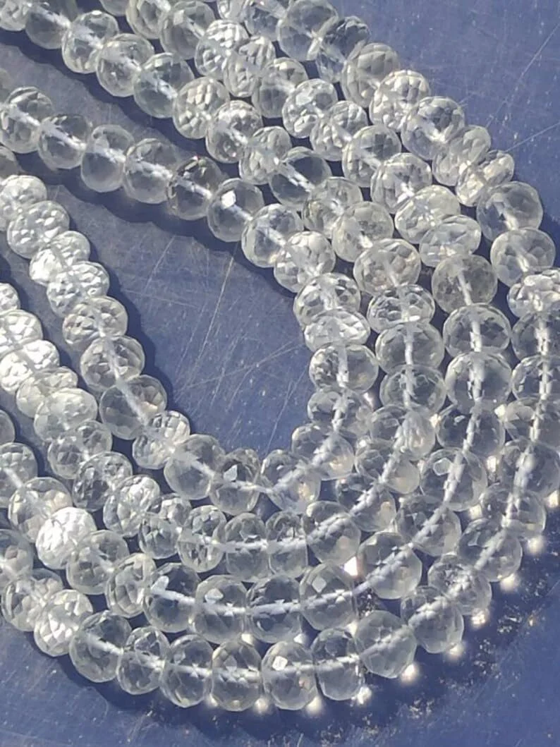 Круглые граненые бусины из натурального прозрачного хрустального кварца 7,5-8 мм, нить длиной 40 см бусины из драгоценных камней для ожерелья, браслета, фото №1