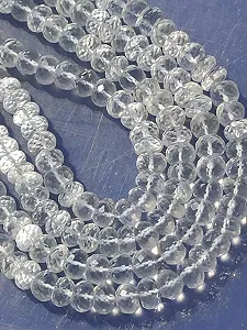 Круглые граненые бусины из натурального прозрачного хрустального кварца 7,5-8 мм, нить длиной 40 см бусины из драгоценных камней для ожерелья, браслета - Фото 1