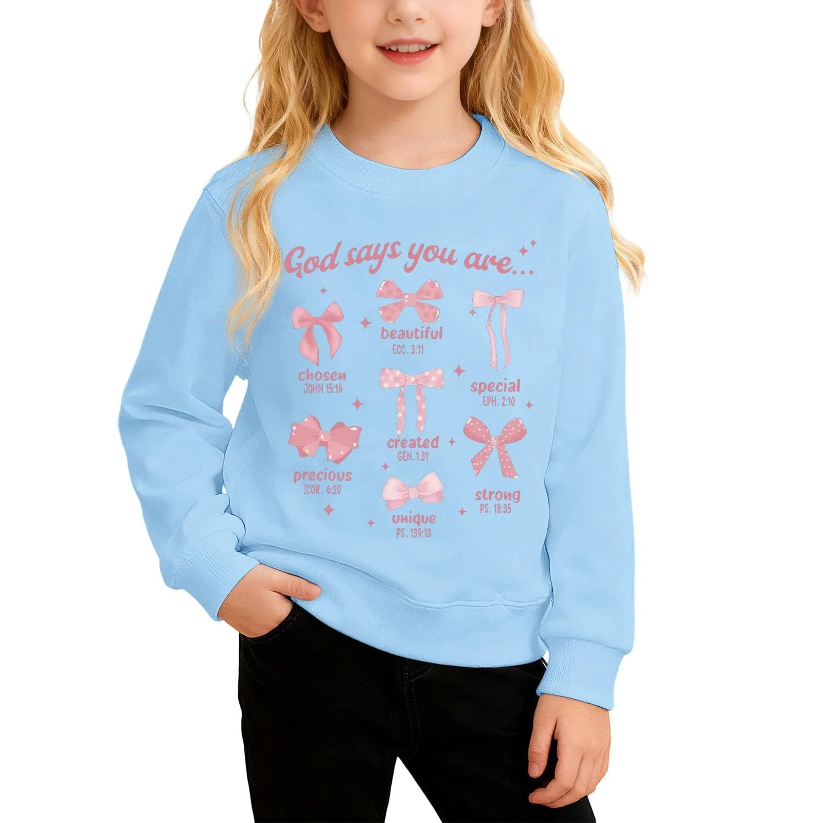 Толстовка Gott SAGT для девочки с капюшоном, свитшот с библейскими стихами, преппи-топ, фото №7