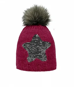 Шапка вязаная Döll Poodle с двухсторонними пайетками - Фото 1