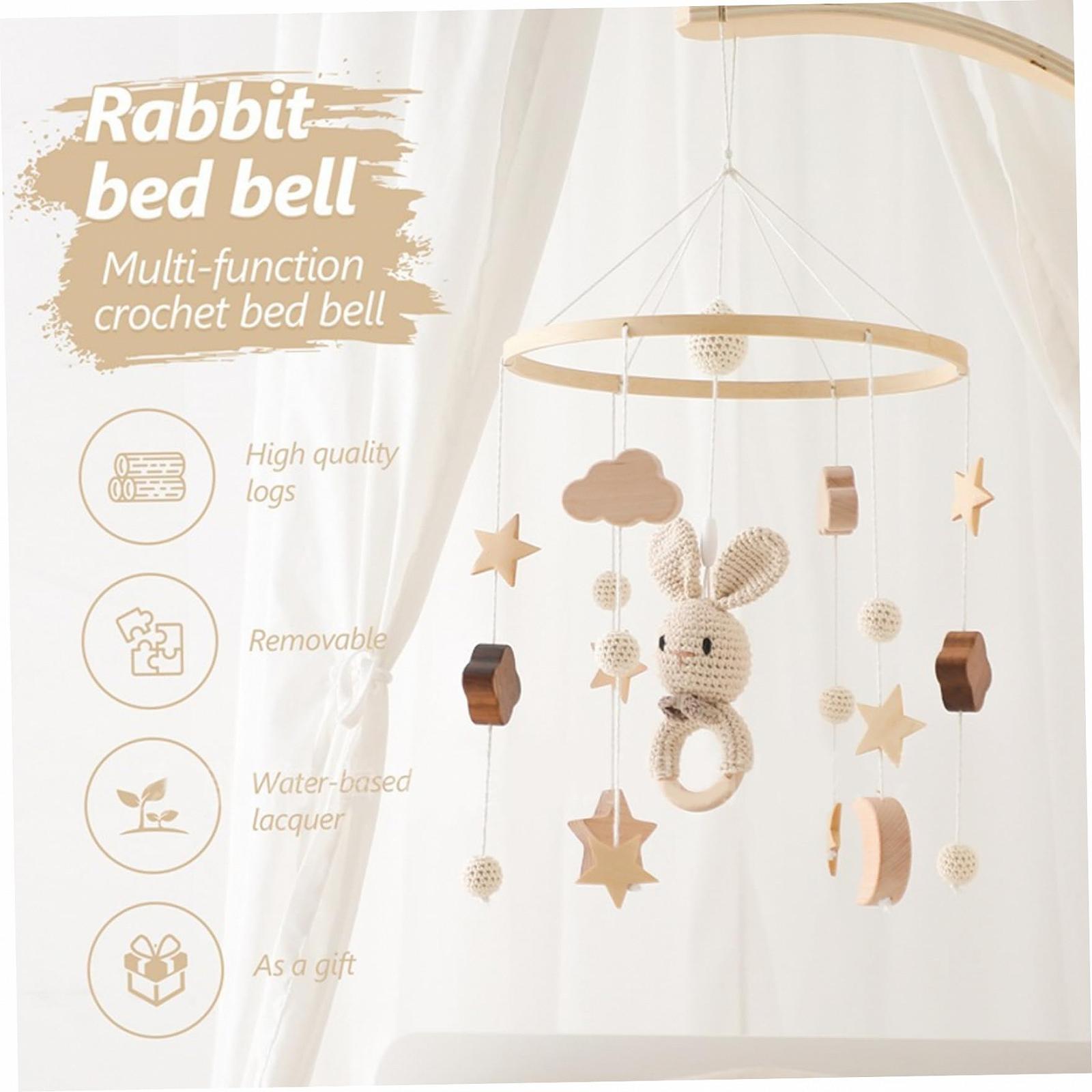Мобиль SWEETBIUTI Baby Mobile Rabbit 3D Clouds Animals для детских кроваток, фото №5
