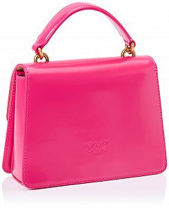 Сумка с верхней ручкой Pinko Love One Mini из светлой кожи с блестящим эффектом synthetic.ua - Фото 1
