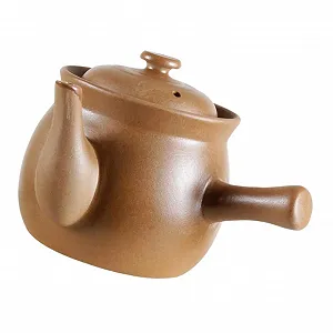 Глиняная кастрюля китайская керамическая 2.7 л коричневая - Фото 1