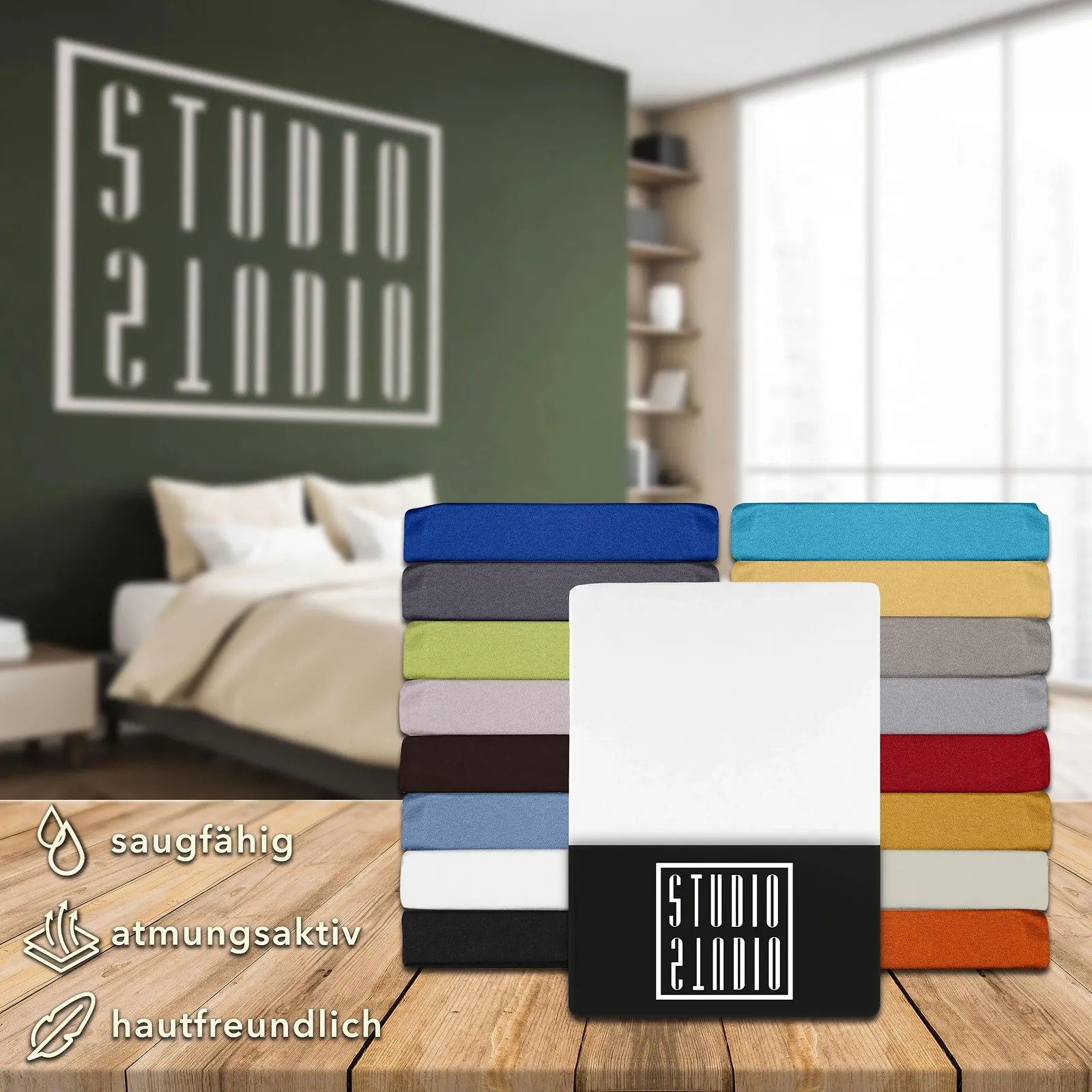 Простирадло на гумці Studio Basic 160 x 200 см Бавовна Білий, фото №6 Простирадло на гумці Studio Basic 160 x 200 см Бавовна Білий, фото №6