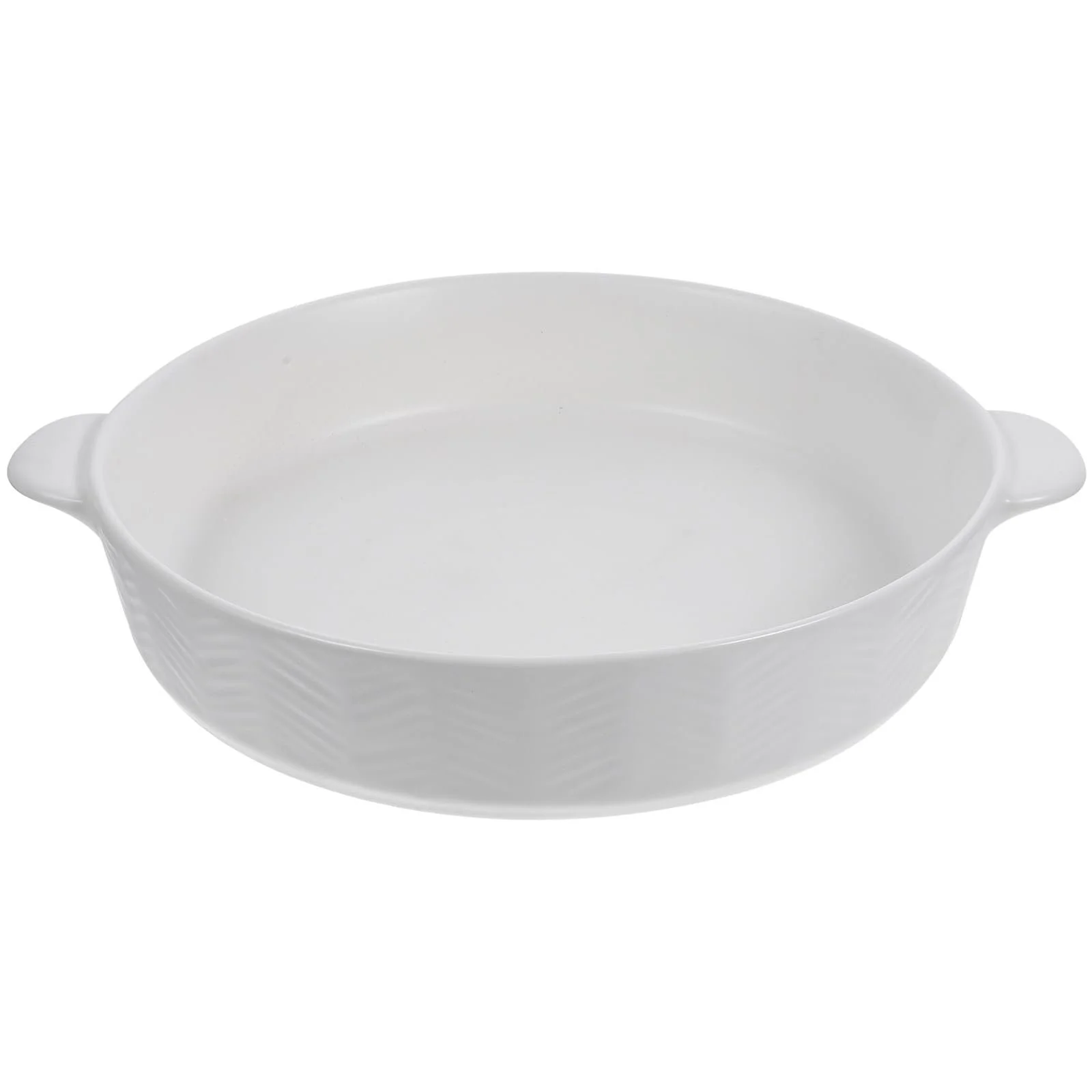 Форма для запікання Alipis Керамічна кругла з подвійними ручками Біла, фото №1