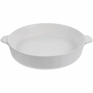Форма для запікання Alipis Керамічна кругла з подвійними ручками Біла - Фото 1
