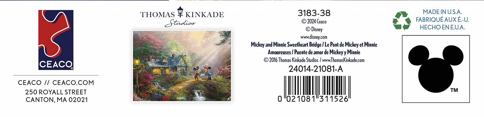 Пазл Ceaco Thomas Kinkade Disney Mickey & Minnie Sweetheart Bridge 1000 деталей, фото №7