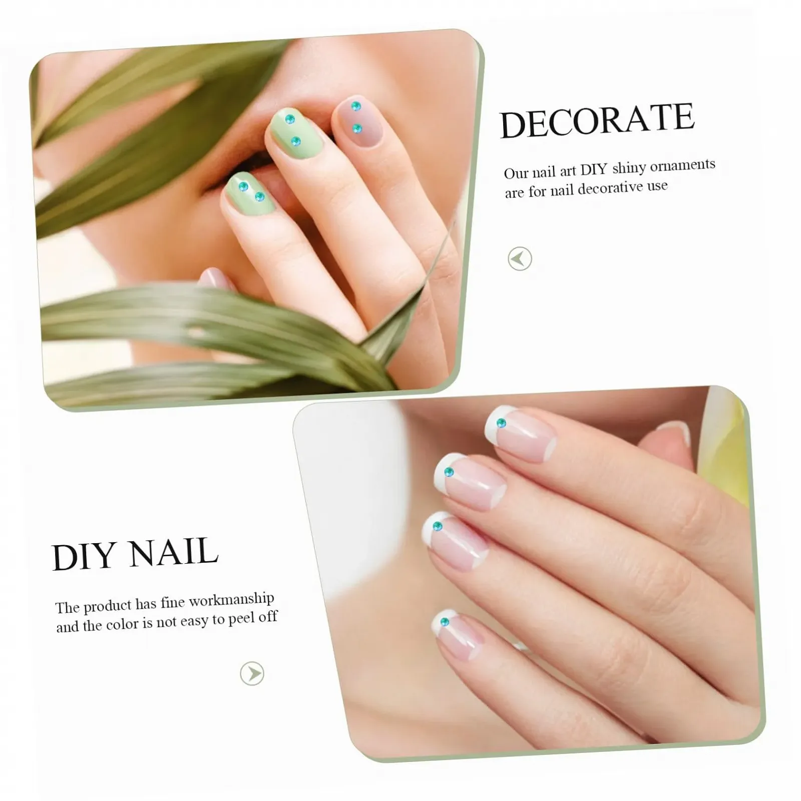 Украшения для ногтей FOMIYES Плоские бриллианты Стразы Набор блесток для маникюра, 2880 шт, фото №8