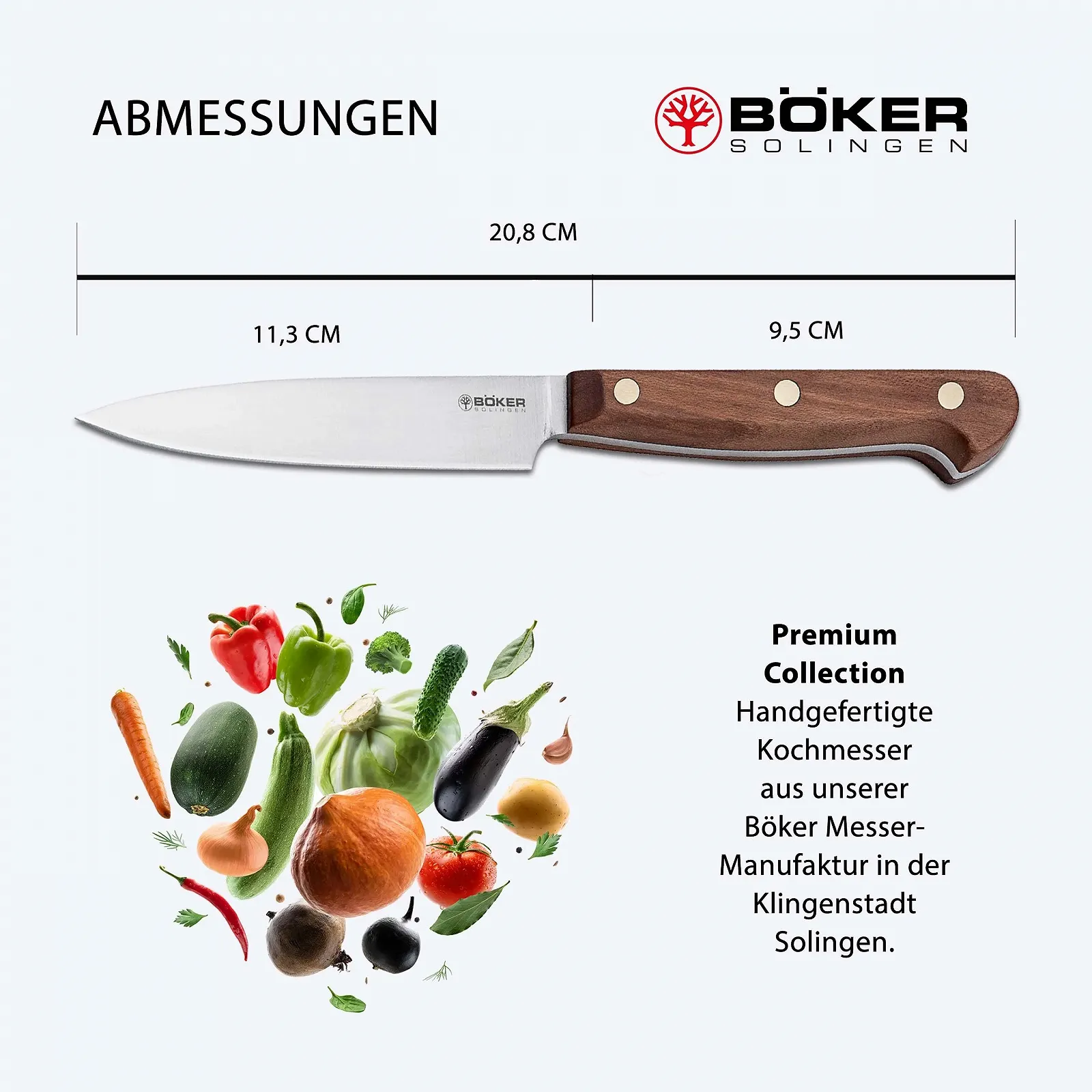 Нож кухонный BÖKER SOLINGEN® Cottage Craft Professional для очистки овощей ручной работы, фото №5 Нож кухонный BÖKER SOLINGEN® Cottage Craft Professional для очистки овощей ручной работы, фото №5