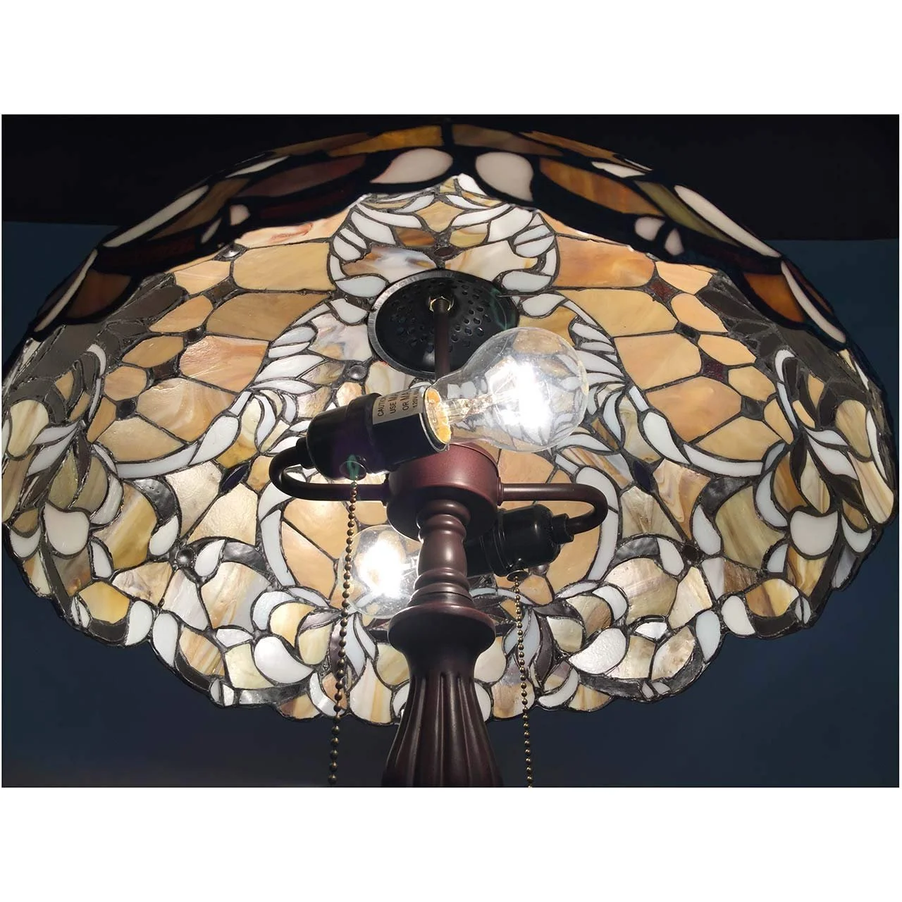 Настільна лампа Bieye L30789 Барокова Стиль Тіффані Вітражне скло 16 x 24 дюйми Помаранчева, фото №4