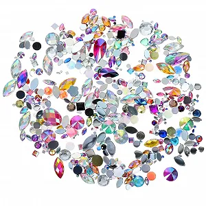 Стрази Акрилові Housoutil 300 шт. Різнокольорові Плоскі для Нігтів - Фото 1