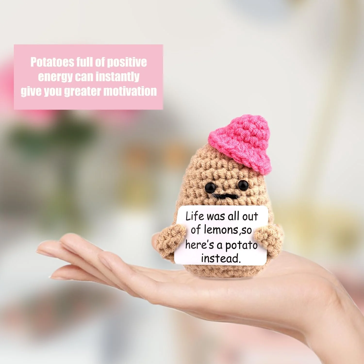 XIHIRCD Positive Potato Mini Забавная вязаная картошка 8.3 см с позитивными карточками, фото №5 XIHIRCD Positive Potato Mini Забавная вязаная картошка 8.3 см с позитивными карточками, фото №5
