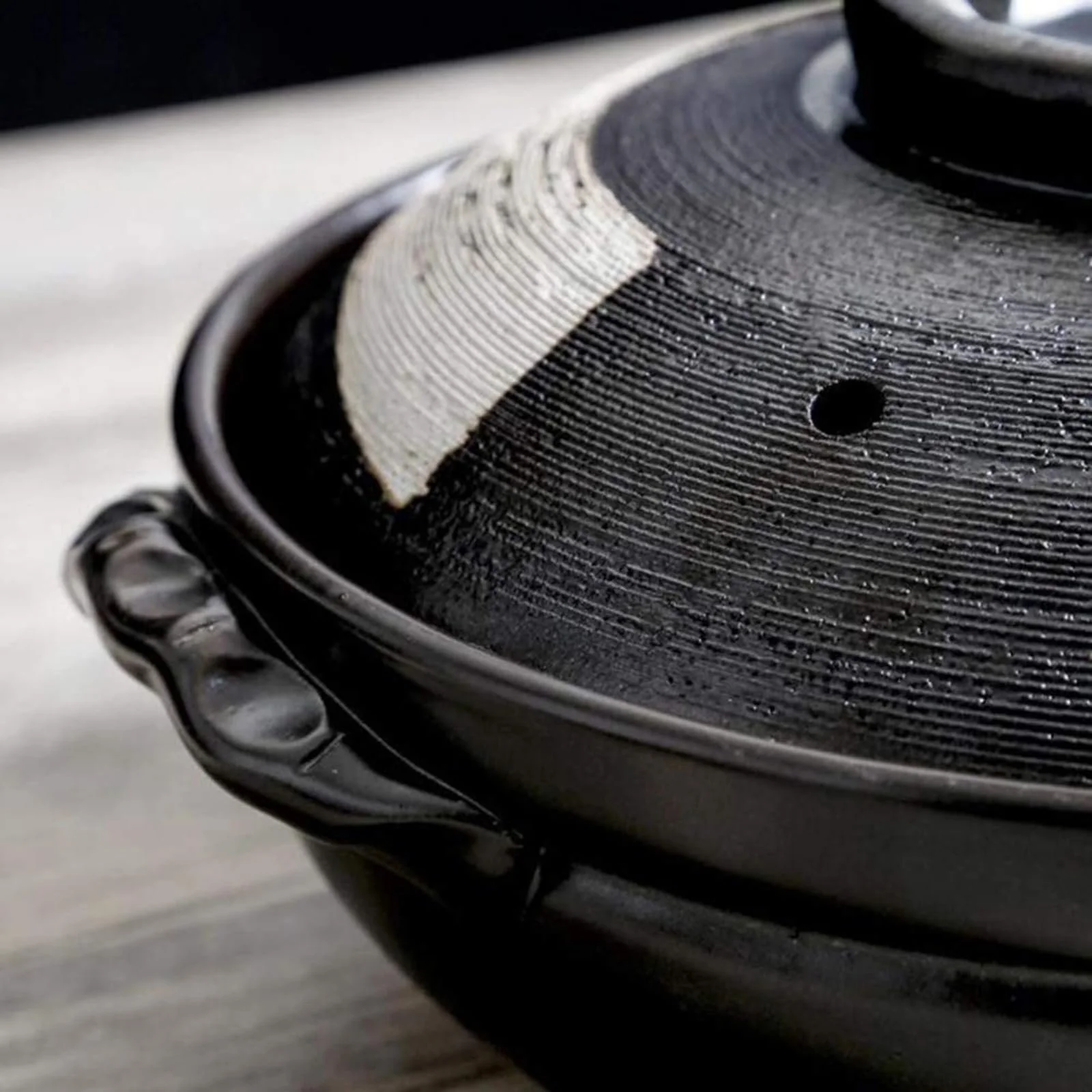 Каструля для запікання керамічна японська донабе з кришкою термостійка з пензликом, фото №8 Каструля для запікання керамічна японська донабе з кришкою термостійка з пензликом, фото №8