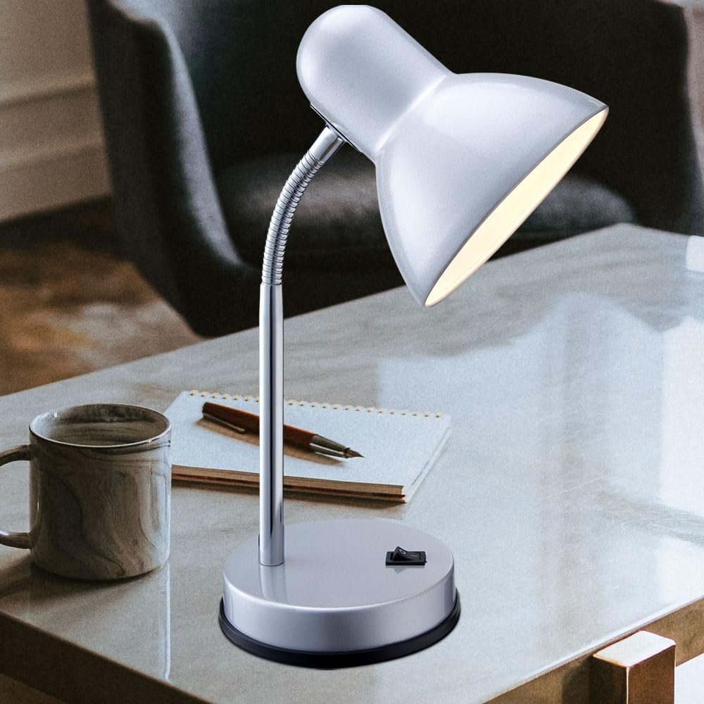 Настільна лампа etc-shop Flexo Arm з вимикачем та гнучкою ніжкою хром срібляста E27, фото №5