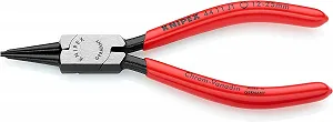 Плоскогубцы для внутренних стопорных колец KNIPEX 44 11 J1, черные, атрaментированные, с пластиковым покрытием, 140 мм - Фото 1