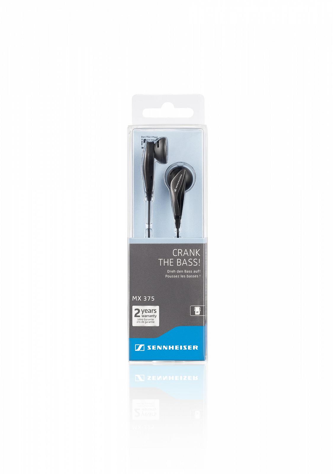 Наушники Sennheiser MX375 внутриканальные Черный, фото №3