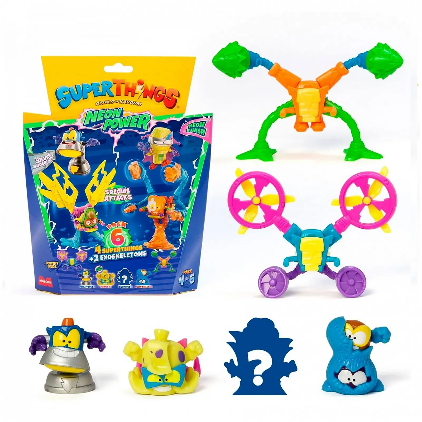 Набір фігурок Magic Box SuperThings Neon Power 6 штук (4 фігурки та 2 екзоскелети), фото №5