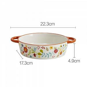 Форма для запекания Керамическая с ушками в пасторальном стиле большая фарфоровая для микроволновой печи synthetic.ua - Фото 1