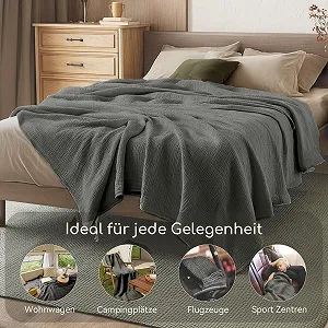 Муслінова Покривало Lanqinglv, 220 x 240 см, бавовняна ковдра, 4-шарова synthetic.ua - Фото 1