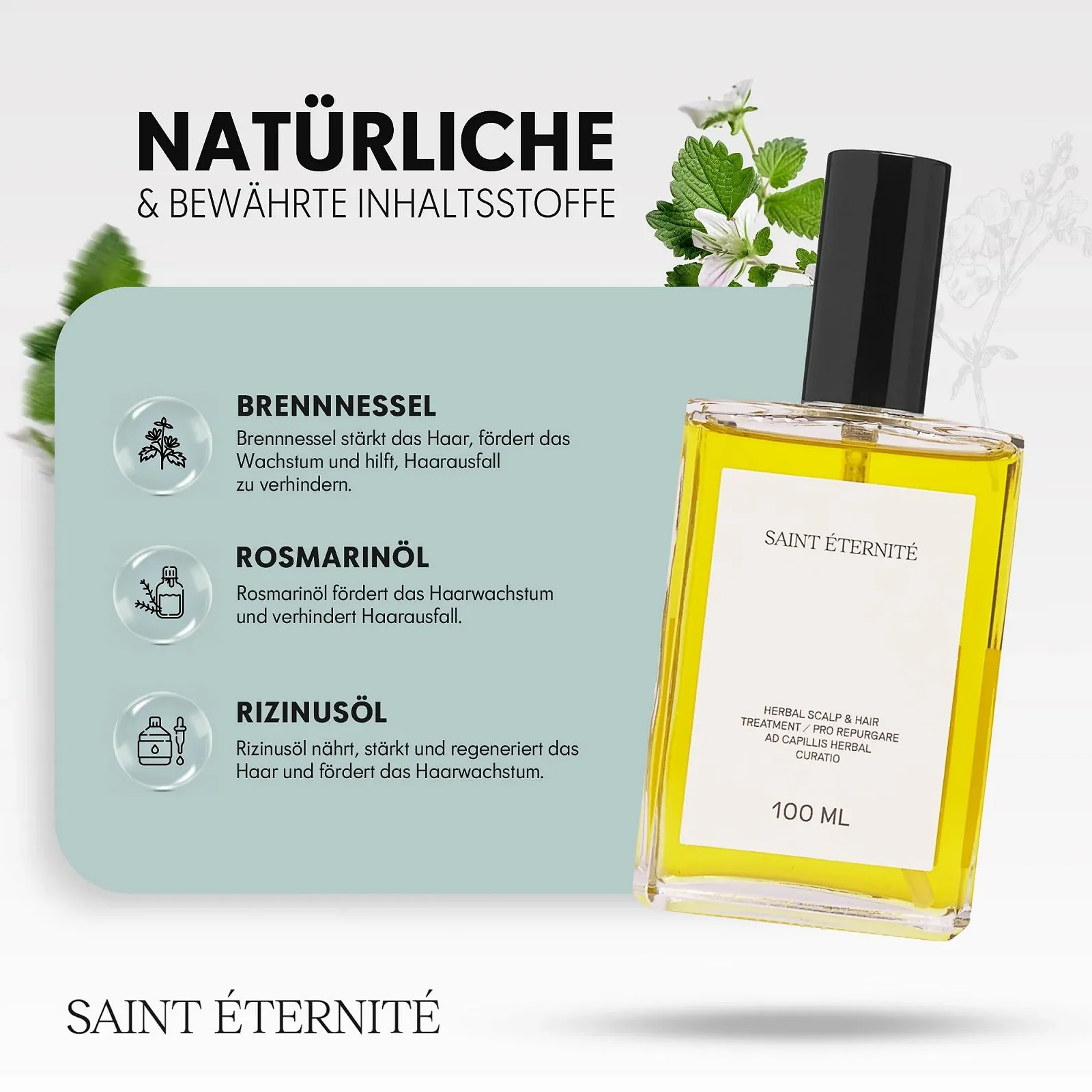 Лосьйон SAINT ETERNITE Натуральний Трав'яний 100 мл Прискорює Ріст Волосся, фото №2 Лосьйон SAINT ETERNITE Натуральний Трав'яний 100 мл Прискорює Ріст Волосся, фото №2