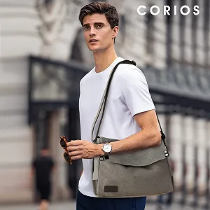 Сумка через плече CORIOS, для ноутбука 13.3 дюймів, сірий, вінтаж ціна на synthetic.ua - Фото 1 Сумка через плече CORIOS, для ноутбука 13.3 дюймів, сірий, вінтаж synthetic.ua - Фото 1