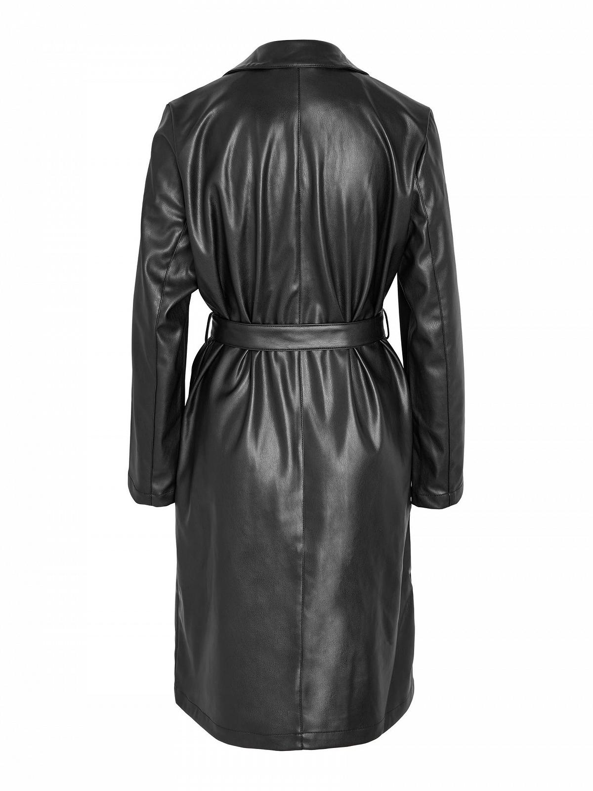 Пальто Noisy may NMCORA зі штучної шкіри, з довгими рукавами, поясом на талії, фото №7