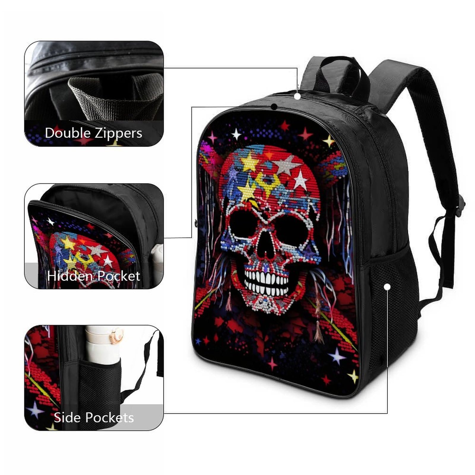 Ранець FPAKAKIIE Skeleton 3D, комплект для дітей, великі сумки для затоки, шкільні ранці для дітей, подарунки до школи, 40x28x16 см, фото №3