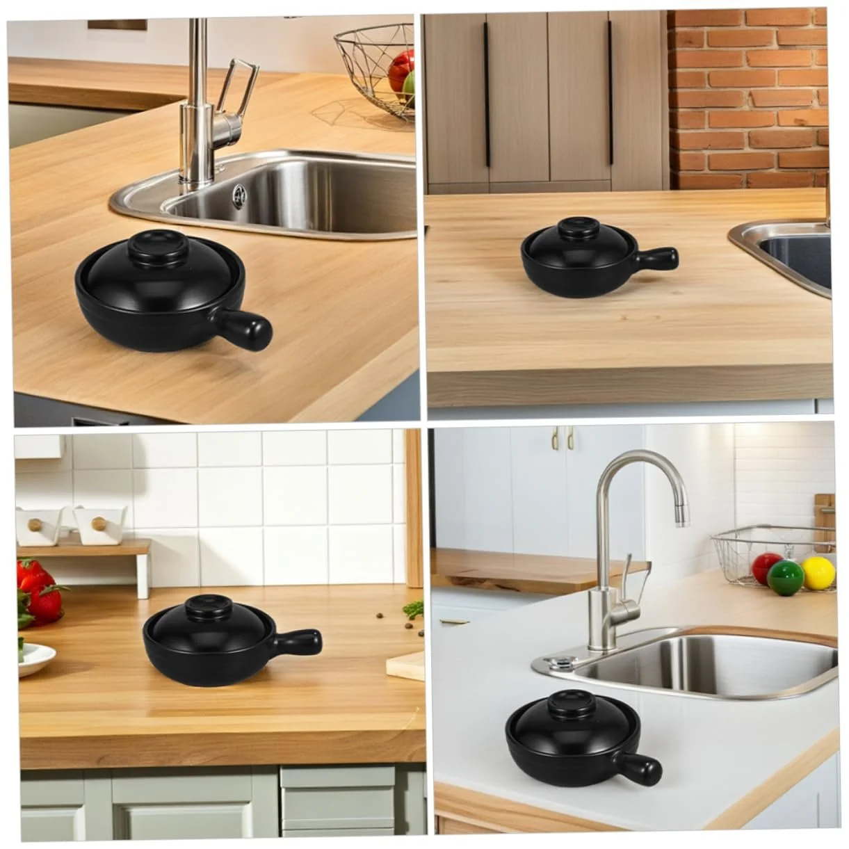 Глиняный горшок IMIKEYA Donabe с крышкой керамический для риса, фото №9