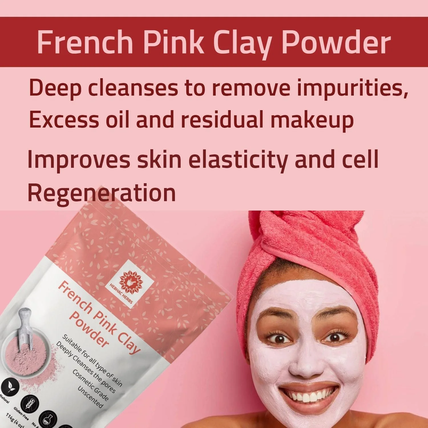 Французька рожева глина порошок, фото №4 Французька рожева глина порошок, фото №4