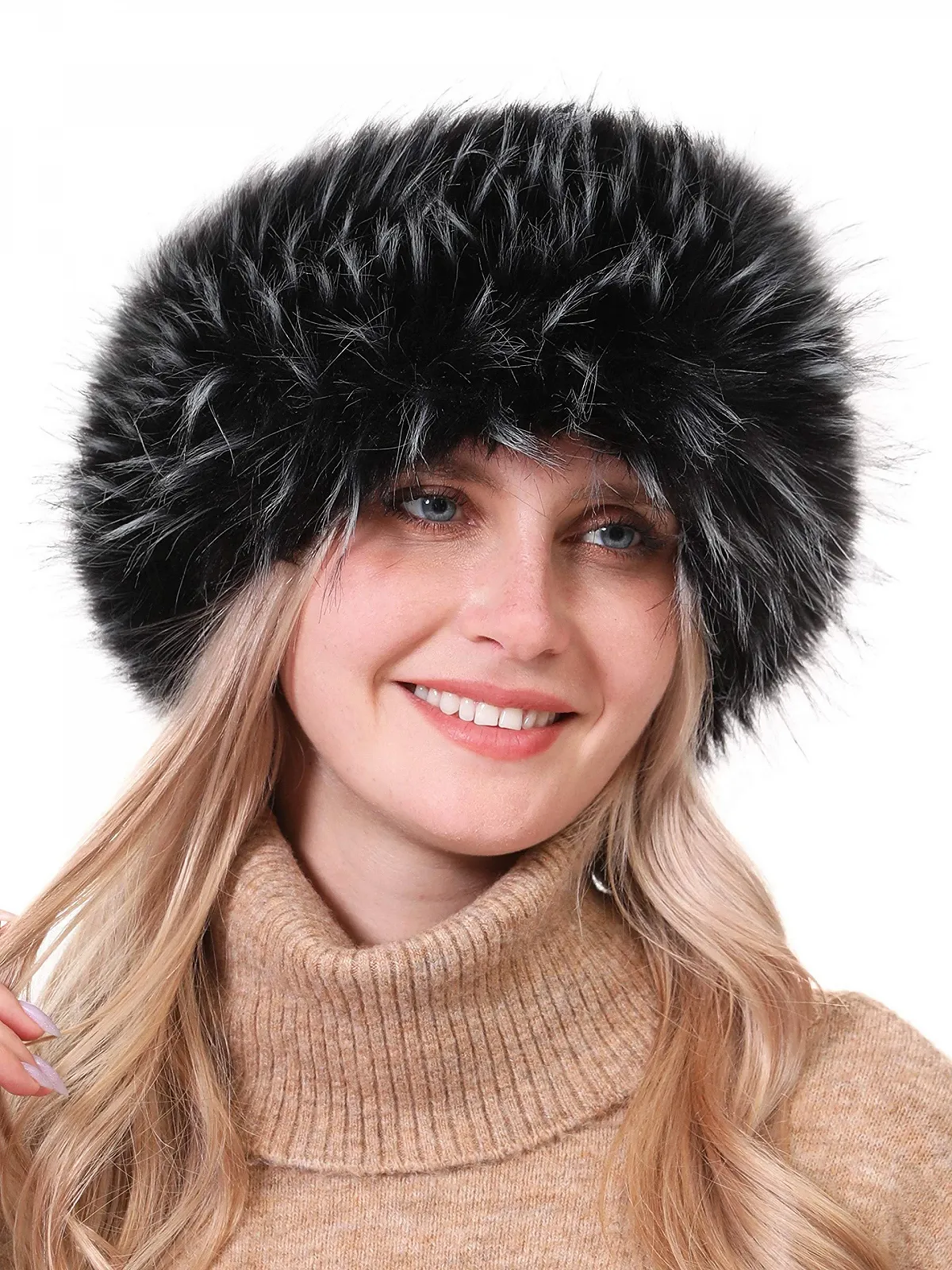 Пов'язка на голову Жіноча зимова штучне хутро, фото №4 Пов'язка на голову Жіноча зимова штучне хутро, фото №4