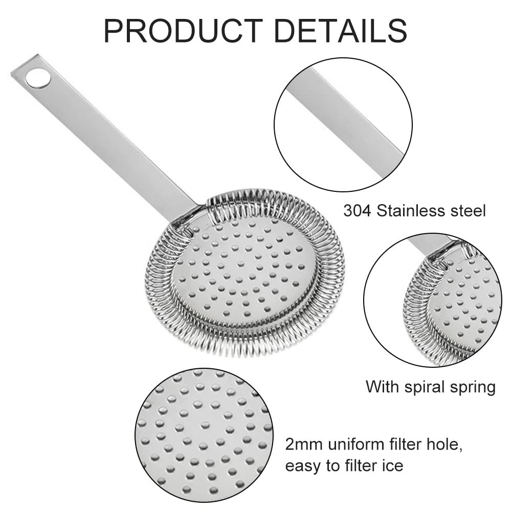 Стрейнер для коктейлів Bar Strainer з нержавіючої сталі, срібний, в упаковці, фото №3