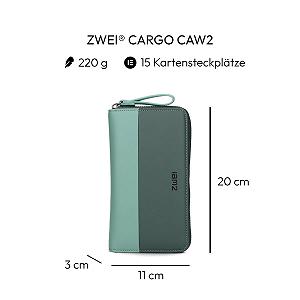Кошелек Zwei Cargo CAW2 Водонепроницаемый Длинный Кошелек с 15 Отделениями для Карт, Отделением для Просмотра, 2 Отделениями для Купюр, Кошелек с Отделением для Монет и Круговой Молнией synthetic.ua - Фото 1
