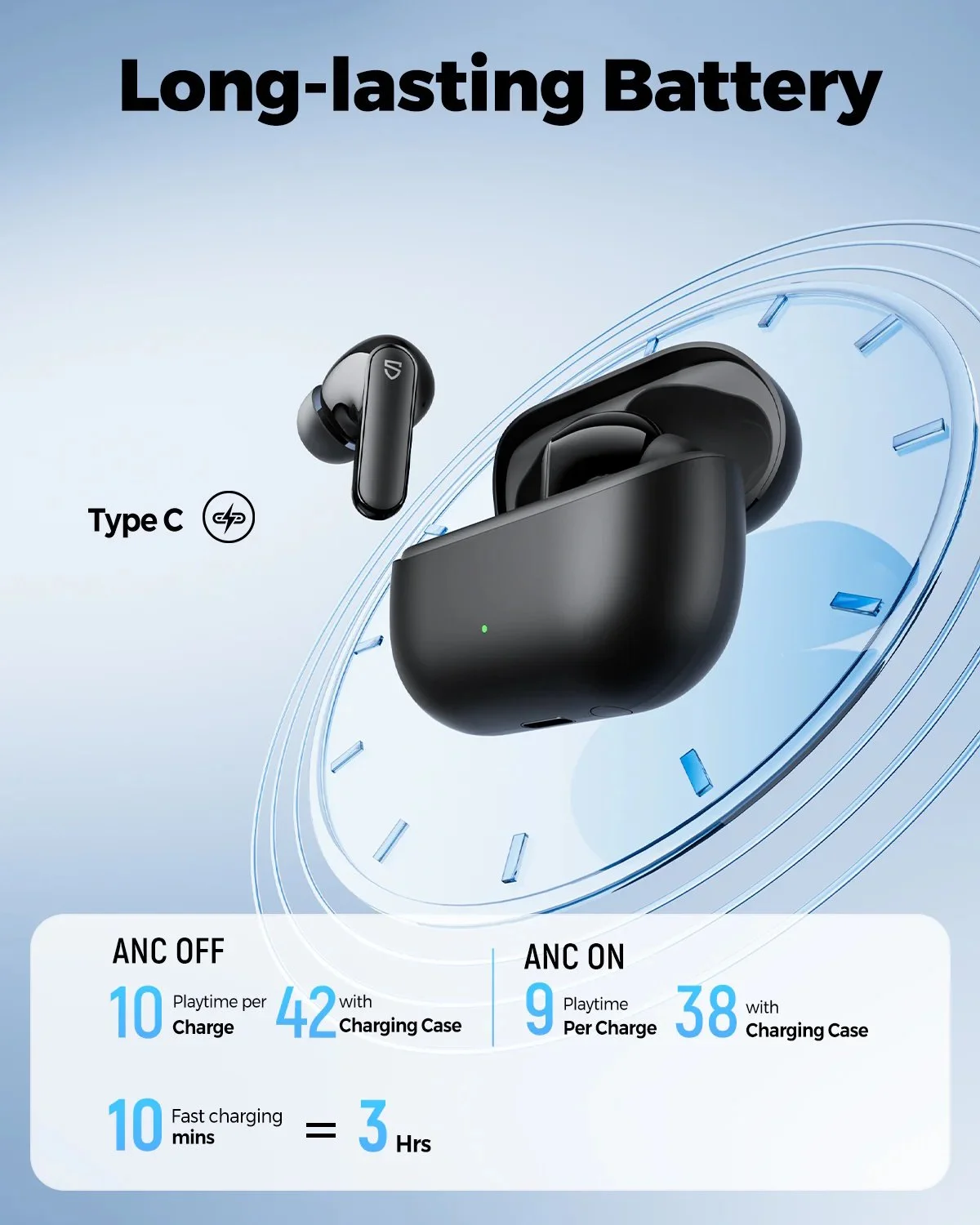Навушники SoundPEATS Q3 Pro Black SPS Acoustic Lab ANC BT6.0, фото №5