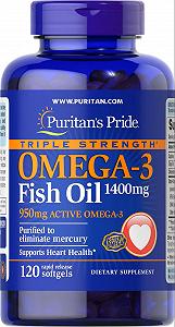 Омега-3 Puritan's Pride Omega-3 Fish Oil Triple Strength 1400 mg 120 Softgels