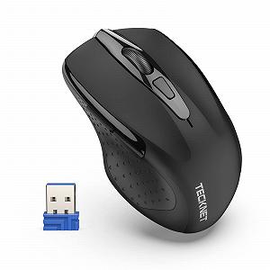 Миша бездротова TECKNET Silent 2.4 GHz 4000 DPI оптична, 6 рівнів DPI чорний - Фото 1