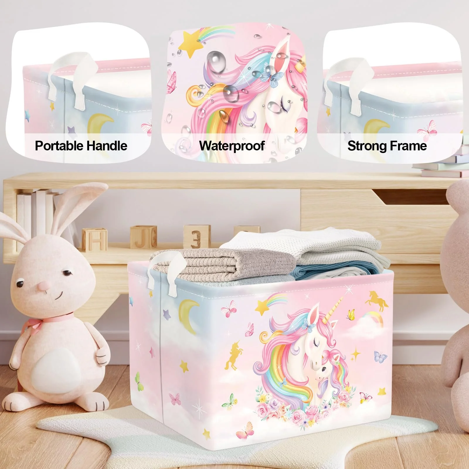 Корзина для игрушек Детская HUUMONSS Unicorn, складная для девочек, большая, 36 л, фото №4 Корзина для игрушек Детская HUUMONSS Unicorn, складная для девочек, большая, 36 л, фото №4