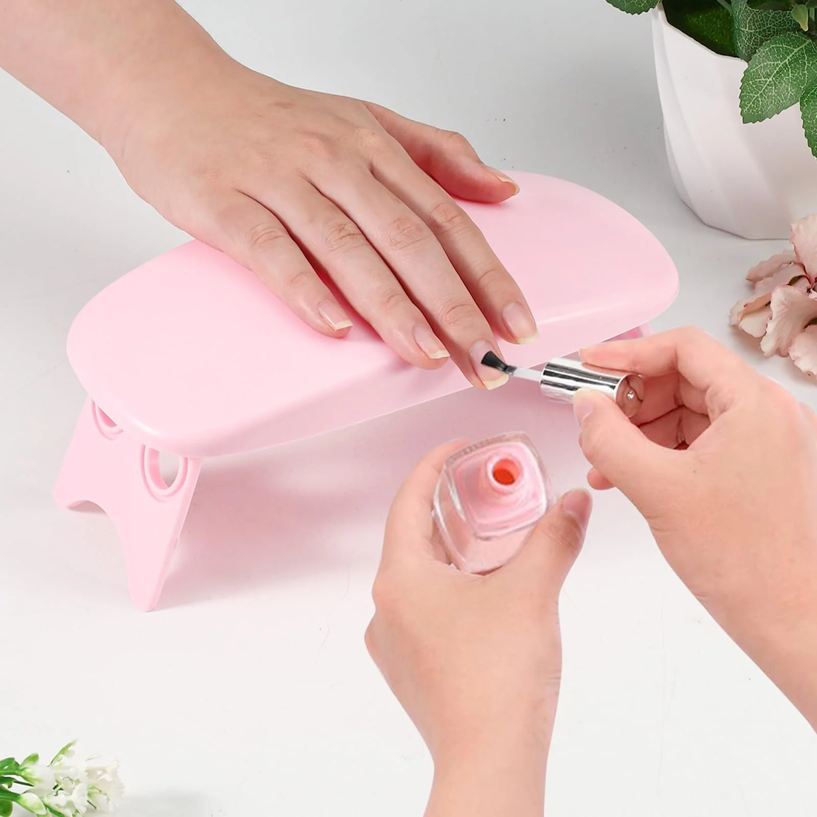 Підставка для рук манікюрна складана Huakaile Tech Рожева, фото №4