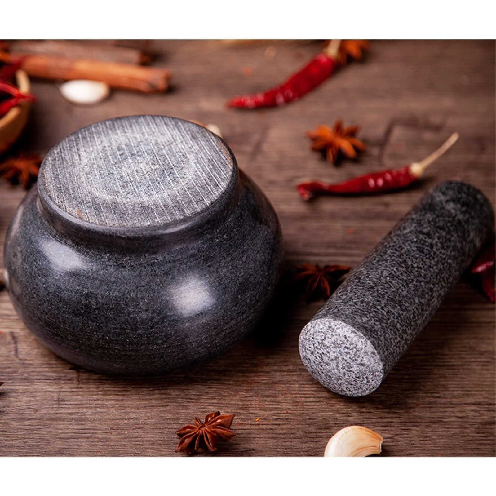 Ступка с пестиком из натурального камня, большая, фото №4