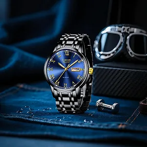 Часы Мужские LIGE Синий synthetic.ua - Фото 1