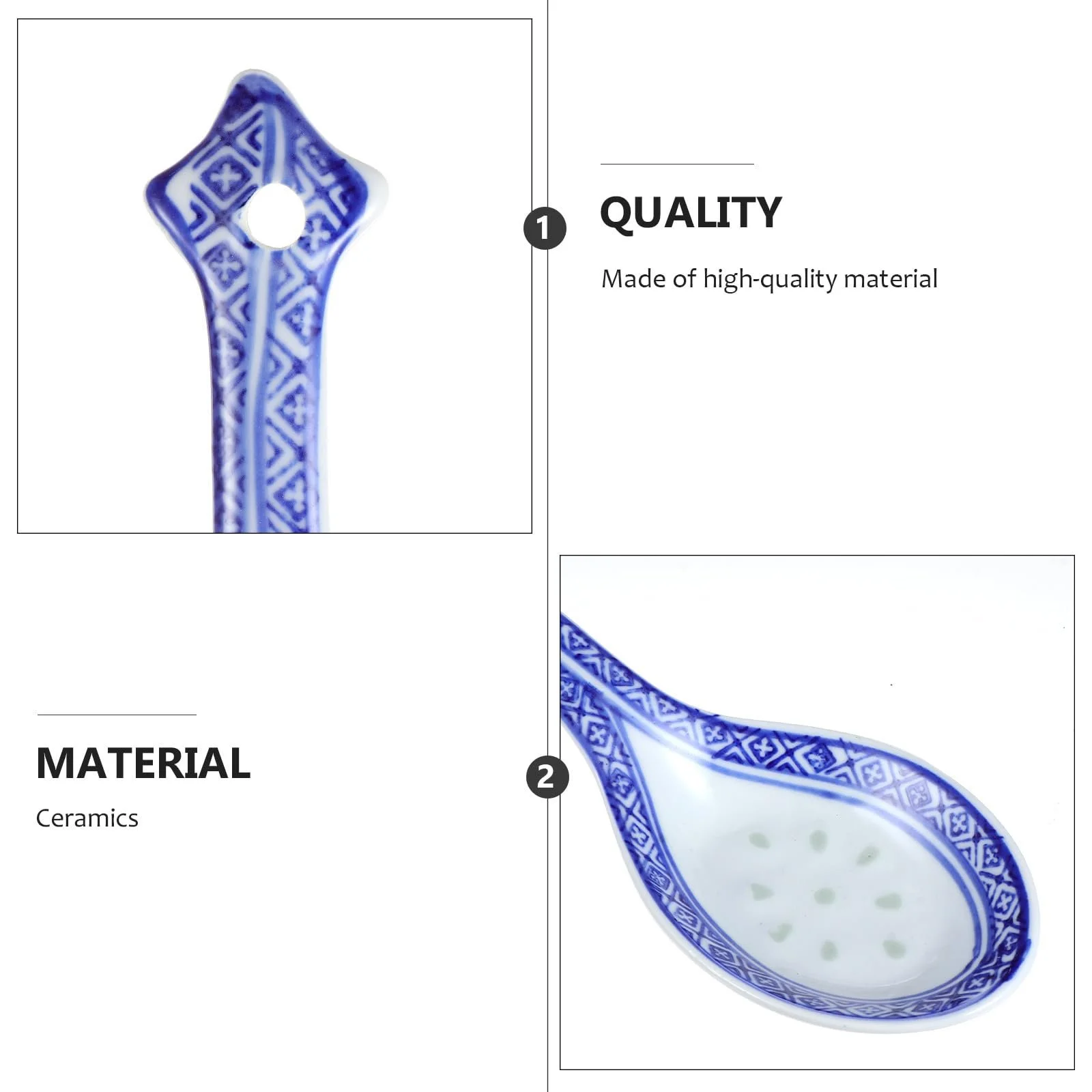 Велика порцелянова супова ложка з довгою ручкою Традиційна азіатська, фото №4 Велика порцелянова супова ложка з довгою ручкою Традиційна азіатська, фото №4