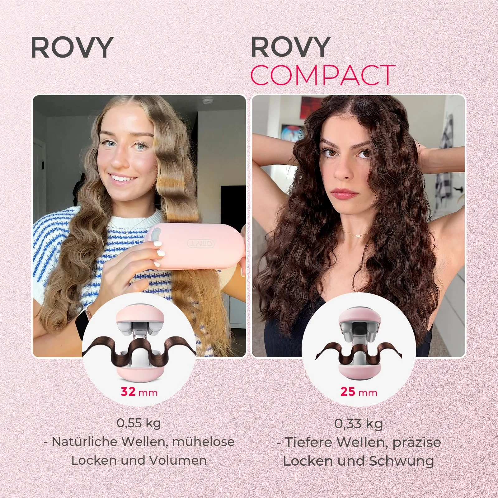 Набор Тройная плойка и щетка-выпрямитель TYMO Rovy Wave Iron + TYMO Ring Plus 9 режимов нагрева и ионизация, фото №3