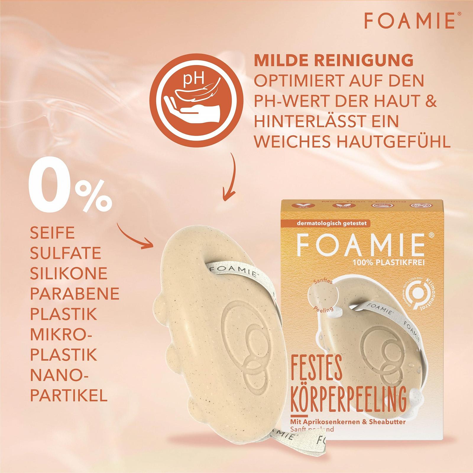 Твердий гель для душу Foamie З кісточками абрикоса та олією ши Ефект пілінгу 80 г, фото №3